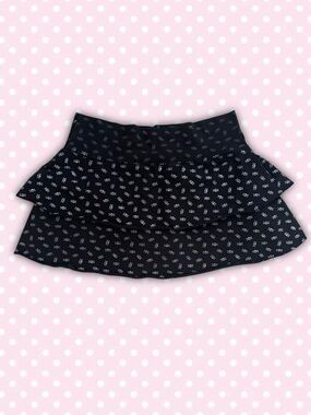 vtg ardene skull print mini skirt